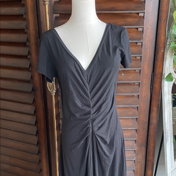 Athleta Black Modal Rouched Dress Large - Picture 4 of 9